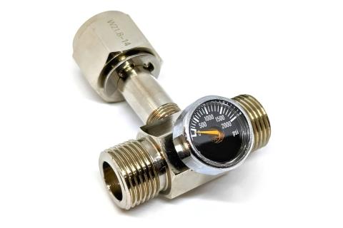 Divisor en T bidireccional para cilindro de CO2 - Lateral