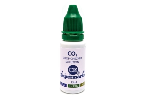 Foto de una botella de solución Drop Checker de 15 ml