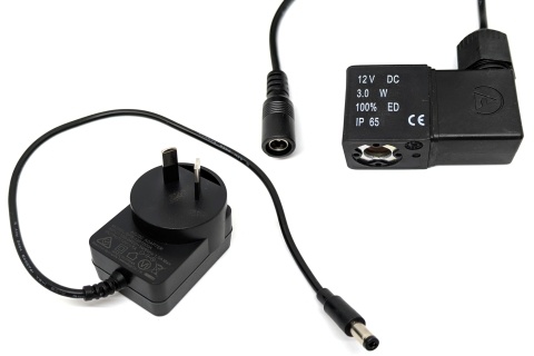 Bobina solenoide de 12v CC y transformador para Australia y Nueva Zelanda