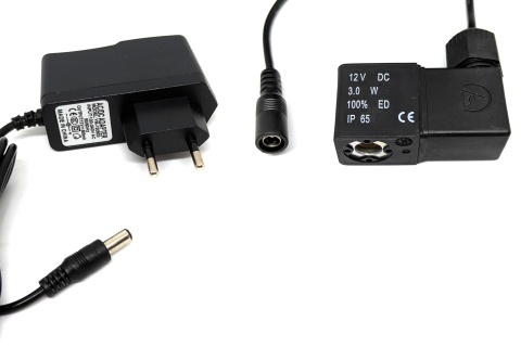 Bobina solenoide de 12v CC y transformador Euro